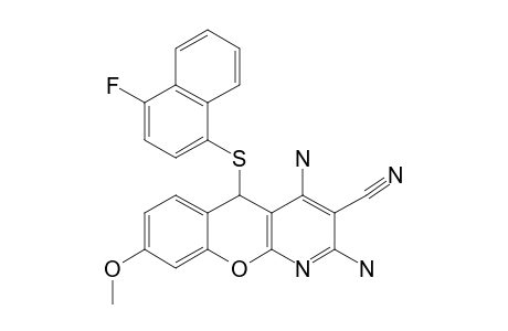 2,4-DIAMINO-5-((4-FLUORONAPHTHALEN-1-YL)-THIO)-8-METHOXY-5H-CHROMENO-[2,3-B]-PYRIDINE-3-CARBONITRILE