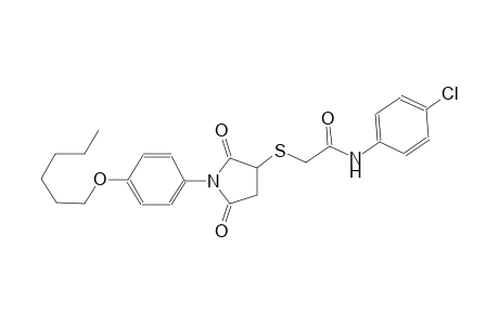 N-(4-chlorophenyl)-2-({1-[4-(hexyloxy)phenyl]-2,5-dioxo-3-pyrrolidinyl}sulfanyl)acetamide