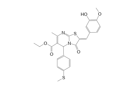 ethyl (2Z)-2-(3-hydroxy-4-methoxybenzylidene)-7-methyl-5-[4-(methylsulfanyl)phenyl]-3-oxo-2,3-dihydro-5H-[1,3]thiazolo[3,2-a]pyrimidine-6-carboxylate