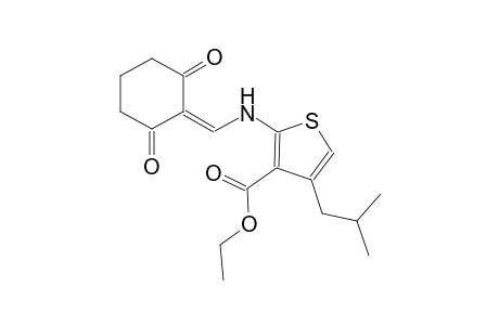 3-thiophenecarboxylic acid, 2-[[(2,6-dioxocyclohexylidene)methyl]amino]-4-(2-methylpropyl)-, ethyl ester