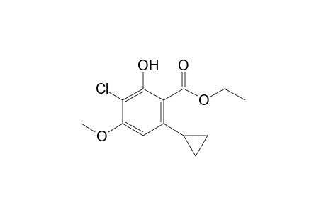 Ethyl 3-chloro-2-hydroxy-6-cyclopropyl-4-methoxybenzoate
