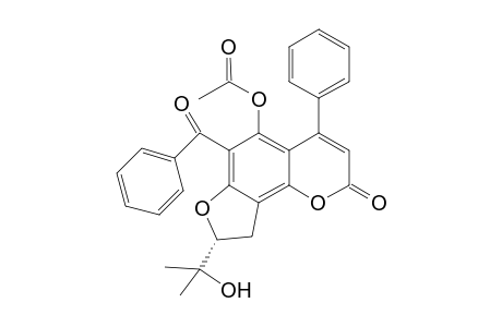 6-Benzoyl-8,9-dihydro-5-acetoxy-8-(1'-hydroxy-1'-methylethyl)-2H-furo[2,3-h)[1]benzopyran-2-one