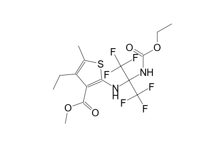 Thiophene-3-carboxylic acid, 2-(1-ethoxycarbonylamino-2,2,2-trifluoro-1-trifluoromethylethylamino)-4-ethyl-5-methyl-, methyl ester