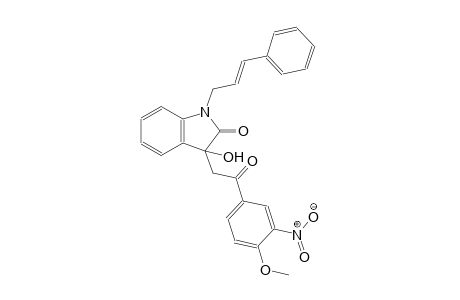 2H-indol-2-one, 1,3-dihydro-3-hydroxy-3-[2-(4-methoxy-3-nitrophenyl)-2-oxoethyl]-1-[(2E)-3-phenyl-2-propenyl]-