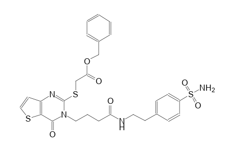 acetic acid, [[3-[4-[[2-[4-(aminosulfonyl)phenyl]ethyl]amino]-4-oxobutyl]-3,4-dihydro-4-oxothieno[3,2-d]pyrimidin-2-yl]thio]-, phenylmethyl ester