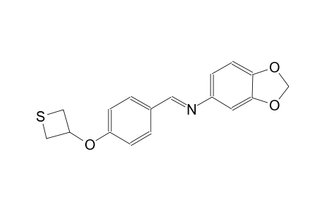 N-{(E)-[4-(3-thietanyloxy)phenyl]methylidene}-1,3-benzodioxol-5-amine