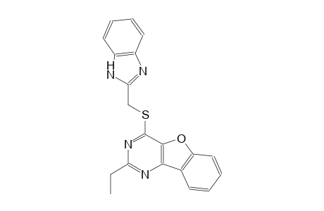 4-[(1H-benzimidazol-2-ylmethyl)sulfanyl]-2-ethyl[1]benzofuro[3,2-d]pyrimidine