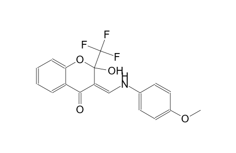 4H-1-benzopyran-4-one, 2,3-dihydro-2-hydroxy-3-[[(4-methoxyphenyl)amino]methylene]-2-(trifluoromethyl)-, (3E)-