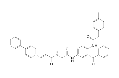(E)-N-[2-[3-benzoyl-4-[[2-(4-methylphenyl)-1-oxoethyl]amino]anilino]-2-oxoethyl]-3-(4-phenylphenyl)-2-propenamide