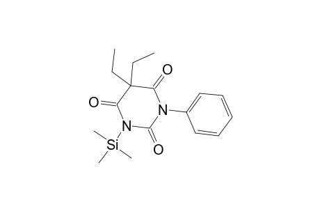 2,4,6(1H,3H,5H)-Pyrimidinetrione, 5,5-diethyl-1-phenyl-3-(trimethylsilyl)-