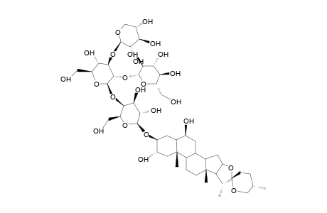 25R-5alpha-SPIROSTAN-2alpha,3beta,6beta-TRIOL 3-O-beta-D-GLUCOPYRANOSYL-(1-2)-O-(beta-D-XYLOPYRANOSYL-(1-3))-O-beta-D-GLUCOPYRANOSYL-(1-4)-beta-D-GALACTO-PYRANOSIDE