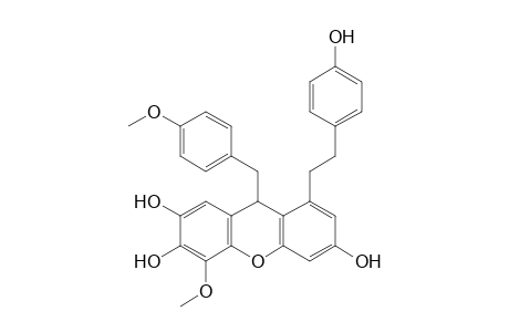 4-Methoxy-8-[2'-(p-hydroxyphenyl)ethyl]-9-(p-methoxybenzyl)-9H-xanthene-2,3,6-triol