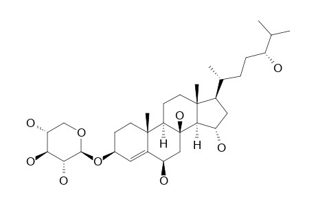 DESULFATED-PISASTEROSIDE-D;3-O-(BETA-D-XYLOPYRANOSYL)-5-ALPHA-CHOLEST-4-ENE-3-BETA,6-BETA,8,15-ALPHA,24-PENTAOL