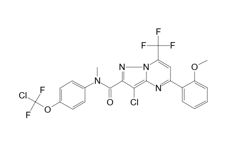 3-Chloranyl-N-[4-[chloranyl-bis(fluoranyl)methoxy]phenyl]-5-(2-methoxyphenyl)-N-methyl-7-(trifluoromethyl)pyrazolo[1,5-a]pyrimidine-2-carboxamide