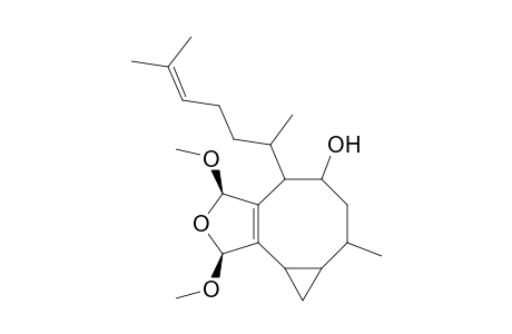 2-(1',5'-dimethyl-4-hexenyl)-3-hydroxy-5-methyl-10.beta.,12.beta.-dimethoxy-11-oxatricyclo[7.3.0.0(6,8)]dodec-1(9)-ene
