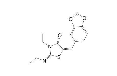 5-Benzo[1,3]dioxol-5-ylmethylene-3-ethyl-2-ethylimino-thiazolidin-4-one