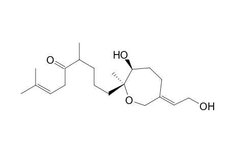 2-Nonen-5-one, 9-(3-hydroxy-6-(2-hydroxyethylidene)-2-methyl-2-oxepanyl)-2,6-dimethyl-, (2alpha(S*),3beta,6E)-