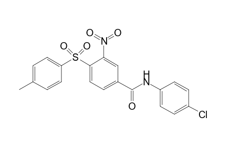 N-(4-chlorophenyl)-3-nitro-4-(p-tolylsulfonyl)benzamide