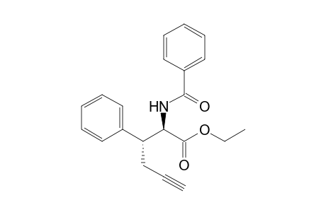 Phenylalanine, N-benzoyl-.beta.-2-propynyl-, ethyl ester, threo-