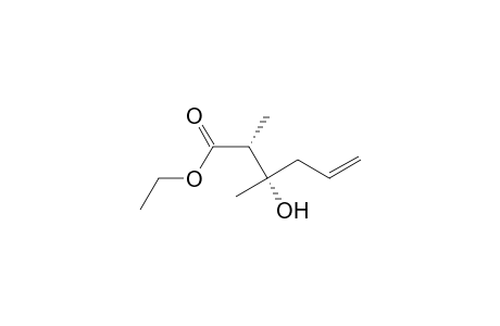 Ethyl (2R*,3S*)-2,3-dimethyl-3-hydroxyhex-5-enoate