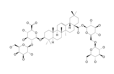 #1;GIGANTEOSIDE-L;3-O-[BETA-D-GALACTOPYRANOSYL-(1->2)-BETA-D-GLUCURONOPYRANOSYL]-28-O-[BETA-D-GLUCOPYRANOSYL-(1->6)-BETA-D-GLUCOPYRANOSYL]-OLEANOLIC-ACID