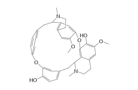 6,6'-Dimethoxy-2,2'-dimethyl-9',10',11',12',13',14'-hexadehydro-9',10',11',12',13',14'-hexahydroberbaman-7,12-diol