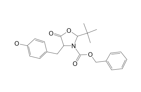 3-Oxazolidinecarboxylic acid, 2-(1,1-dimethylethyl)-4-[4-hydroxyphenylmethyl]-5-oxo-, phenylmethyl ester, (2S,4R,4'S)-