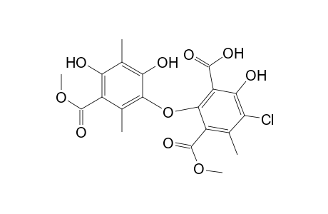 3-Chloro-6-(2',4'-dihydroxy-5'-methoxycarbonyl-3',6'-dimethylphenoxy)-2-hydroxy-5-methoxycarbonyl-4-methylbenzoic acid