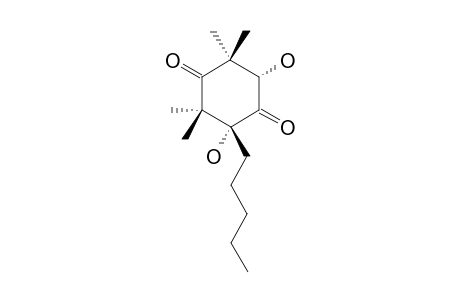 ISOTRIUMPHALONE;1-PENTYL-1,3-DIHYDROXY-4,4,6,6-TETRAMETHYL-CYCLOHEXA-2,5-DIONE