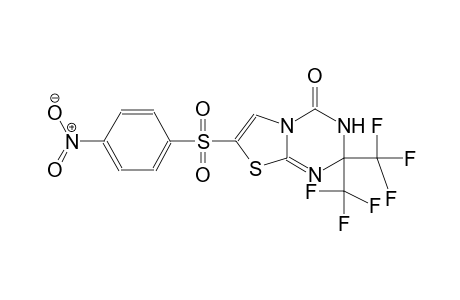 7-[(4-nitrophenyl)sulfonyl]-2,2-bis(trifluoromethyl)-2,3-dihydro-4H-[1,3]thiazolo[3,2-a][1,3,5]triazin-4-one