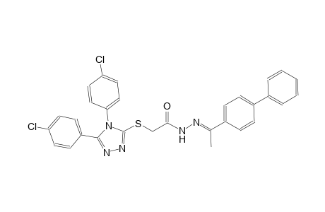N'-[(E)-1-[1,1'-biphenyl]-4-ylethylidene]-2-{[4,5-bis(4-chlorophenyl)-4H-1,2,4-triazol-3-yl]sulfanyl}acetohydrazide