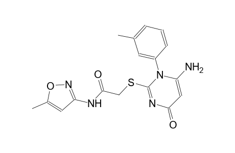 2-{[6-amino-1-(3-methylphenyl)-4-oxo-1,4-dihydro-2-pyrimidinyl]sulfanyl}-N-(5-methyl-3-isoxazolyl)acetamide