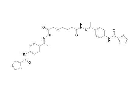 N-[4-((1E)-N-{7-oxo-7-[(2E)-2-(1-{4-[(2-thienylcarbonyl)amino]phenyl}ethylidene)hydrazino]heptanoyl}ethanehydrazonoyl)phenyl]-2-thiophenecarboxamide