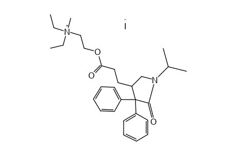 DIETHYL(2-HYDROXYETHYL)METHYLAMMONIUM IODIDE, 4,4-DIPHENYL-1-ISOPROPYL-5-OXO-3-PYRROLIDINEPROPIONATE