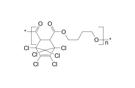 Polyester from endo(dichloromethylene)-tetrachlorotetrahydrophthalic acid (het acid) and 1,4-butanediol