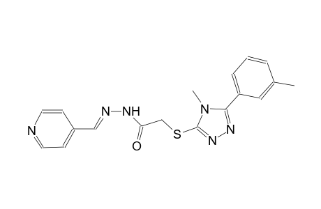 2-{[4-methyl-5-(3-methylphenyl)-4H-1,2,4-triazol-3-yl]sulfanyl}-N'-[(E)-4-pyridinylmethylidene]acetohydrazide