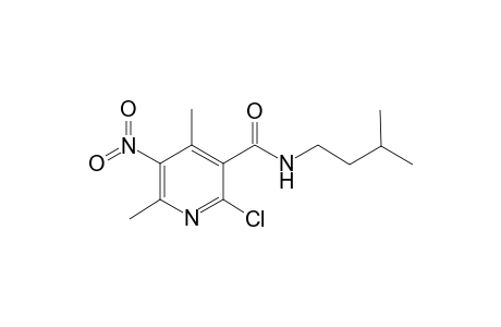 2-Chloranyl-4,6-dimethyl-N-(3-methylbutyl)-5-nitro-pyridine-3-carboxamide