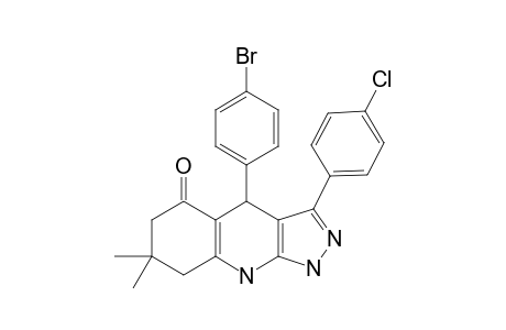 4-(4-BROMOPHENYL)-3-(4-CHLOROPHENYL)-7,7-DIMETHYL-4,7,8,9-TETRAHYDRO-1H,6H-PYRAZOLO-[3,4-B]-QUINOLIN-5-ONE