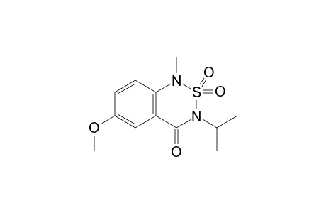 1H-2,1,3-Benzothiadiazin-4(3H)-one, 6-methoxy-1-methyl-3-(1-methylethyl)-, 2,2-dioxide