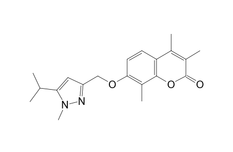 2H-1-Benzopyran-2-one, 3,4,8-trimethyl-7-[[1-methyl-5-(1-methylethyl)-1H-pyrazol-3-yl]methoxy]-