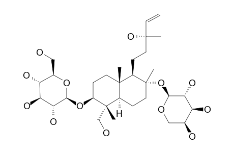 AQUOSIDE-B;3-O-BETA-D-GLUCOPYRANOSYL-(3S,5R,8R,9R,10S,13S)-LABDA-14-EN-3,8,13,18-TETRAOL-8-O-L-ARABINOPYRANOSIDE