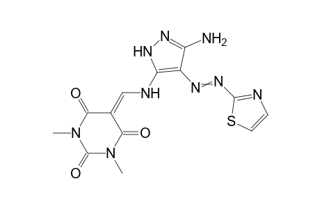 5-{[3-Amino-4-(thiazol-2-yldiazenyl)-1H-pyrazol-5-yl]aminomethylidene}-1,3-dimethylpyrimidine-2,4,6(1H,3H,5H)-trione