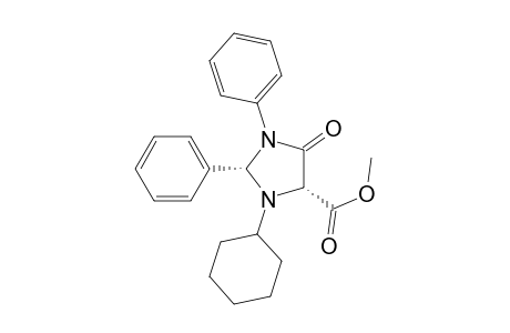 4-Imidazolidinecarboxylic acid, 3-cyclohexyl-5-oxo-1,2-diphenyl-, methyl ester, cis-