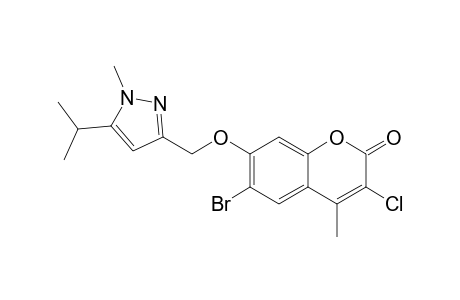 2H-1-Benzopyran-2-one, 6-bromo-3-chloro-4-methyl-7-[[1-methyl-5-(1-methylethyl)-1H-pyrazol-3-yl]methoxy]-
