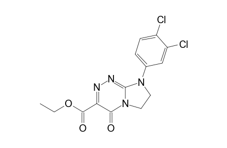 Ethyl 1-[4-oxo-8-(3,4-dichlorophenyl)-4,6,7,8-tetrahydroimidazo[2,1-c][1,2,4]triazin-3-yl]formate