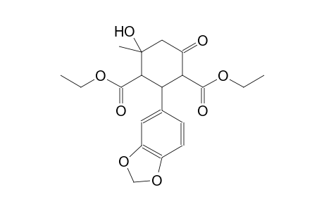 diethyl 2-(1,3-benzodioxol-5-yl)-4-hydroxy-4-methyl-6-oxo-1,3-cyclohexanedicarboxylate