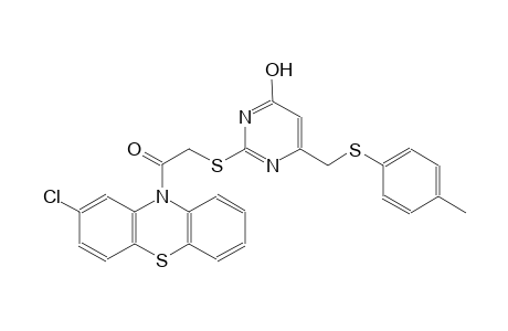 2-{[2-(2-chloro-10H-phenothiazin-10-yl)-2-oxoethyl]sulfanyl}-6-{[(4-methylphenyl)sulfanyl]methyl}-4-pyrimidinol