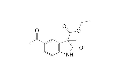 5-acetyl-2-keto-3-methyl-indoline-3-carboxylic acid ethyl ester