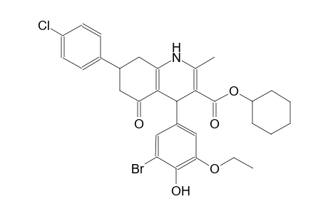 cyclohexyl 4-(3-bromo-5-ethoxy-4-hydroxyphenyl)-7-(4-chlorophenyl)-2-methyl-5-oxo-1,4,5,6,7,8-hexahydro-3-quinolinecarboxylate