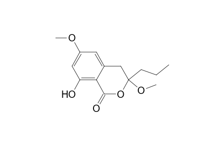 1H-2-Benzopyran-1-one, 3,4-dihydro-8-hydroxy-3,6-dimethoxy-3-propyl-